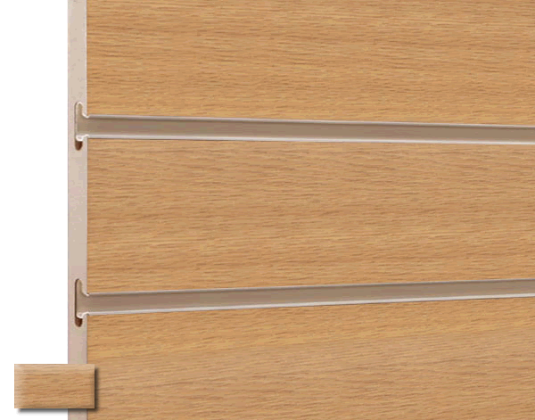 FREE DELIVERY OAK Slatwall Panel 4ft x 4ft (1200mm x 1200mm) - Pack of 28 Panels with Cream Inserts.
