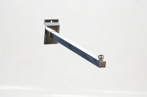 10507 Slatwall 12" (30cm) Chrome Straight Square Arm(F507)