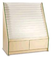 15 Tier White Card Rack (1200mm x 1400mm x650mm) with Draws